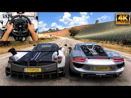 Pagani Huayra BC & Porsche 918 Spyder | Forza Horizon 5 | Thrustmaster T300RS gameplay