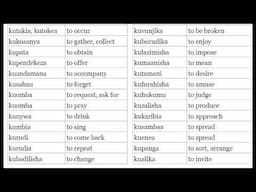 1000 Swahili Words (100 - 182  Swahili Verbs)