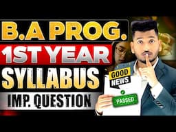 B.A Program 1st Year (Semester 1st) Latest Syllabus | Important Questions with Answer | NEP