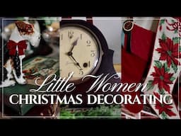 LITTLE WOMEN CHRISTMAS DECORATE WITH ME 2024 | Vintage Christmas Decorating Ideas