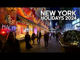 4k NEW YORK Christmas Walk 🎄 Macy's Holiday Windows and Christmas Village in Bryant Park