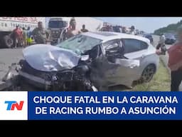 Accidente fatal en la caravana de Racing: dos autos chocaron de frente y un hombre murió