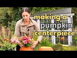 making Floral Pumpkin centerpieces for Fall