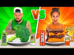 Green VS Orange Food Challenge!