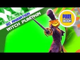 Green Screen Halloween Witch Pumpkin 3D Animations - PixelBoom