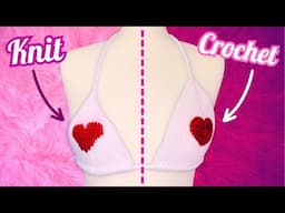 Should you knit or crochet a bikini top? I did both so you don't have to! | Knit vs Crochet