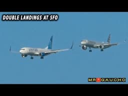 DOUBLE LANDINGS & TAKE OFFS at SAN FRANCISCO AIRPORT