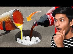 Coca Cola VS lava In Hole | Filled With Mentos 😱😨