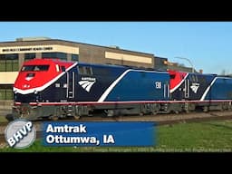 Amtrak 138 and 82, "Phase VII" painted P42's, power the California Zephyr, Ottumwa, IA 4/12/24