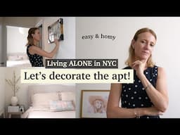 LIVING ALONE in NYC: DECORATE my apartment with me on a BUDGET, shopping haul - new york apt VLOG