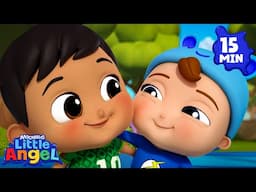 STOP Right There! ✋| Little Angel 😇 | 🔤 Subtitled Sing Along Songs 🔤 | Cartoons for Kids