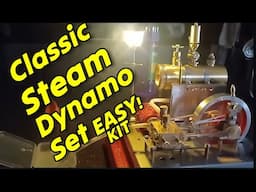 Horizontal Steam Power Plant Mill Engine Retrol Classic Dynamo and Lamp #stirlingkit