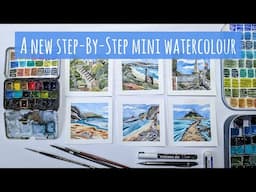 Step-By-Step Watercolour Painting For My Mini Landscape Series, With Granulating Paints