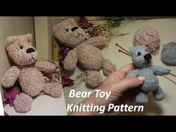 Knitted Teddy Bear [FREE Knitting Pattern] Bear Toy on Straight Needles