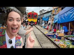 The Most Famous Market in Thailand 🇹🇭 *Bangkok Train Market* 🚂