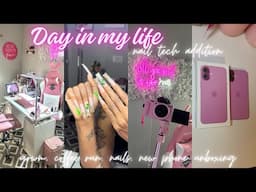 Day in my life *nail tech addition* 💅| grwm, coffee run, nails, new phone unboxing