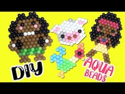 Moana 2 Movie DIY Aquabeads Craft Activity kit! Maui, Hei Hei, Pua