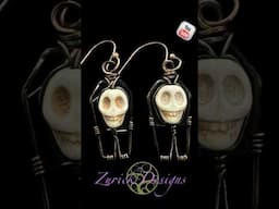 💀🌹Making a Batch of Wire Coffin Earrings with Skulls and Roses 🌹 💀 #halloween #skeletons #coffin