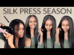 SILK PRESS SEASON! HAIR IS GETTING LONG!!! 😌  | How To Finesse Everyone! | EasyContour V-Part Wig