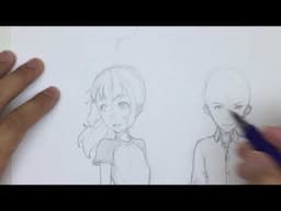 How to Draw Manga Hair Blowing in the Wind (Boy and Girl) [No Timelapse]