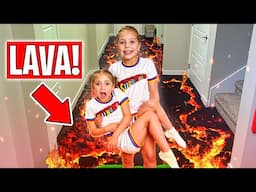 Playing Floor Is Lava in my House! My Baby Sister Chooses Our Consequences!