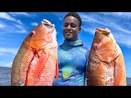 Epic Oil Rig Spearfishing for Massive Snapper and Grouper!