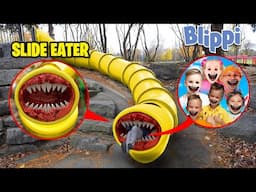 Drone Catches SLIDE EATER EATING BLIPPI, VLAD AND NIKI, KIDS DIANA SHOW, RYAN’S WORLD AT PLAYGROUND!