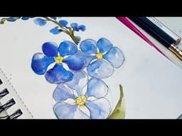 Paint a lovely Forget-Me-Not in Watercolor! Simple, Fun & Inspiring Step-by-Step guide. #paulrubens