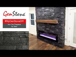 Smoky Stacked Stone Fireplace 🏚🔜🏠 with Easy-to-install GenStone #MyGenStoneDIY