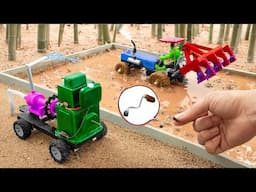 Top most creative diy tractor plough machine science project || diy mini tractor motor water pump