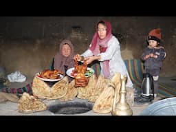 Organic Mountain Village Life | Shepherd Mother Fried the Chicken in the Village of Afghanistan