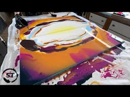 Large Fluid Art Tutorial | How to work on a Diptych.😁