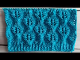 Easy Leaf 🌿 Stitch Knitting Pattern/ पत्ती के डिजाइन वाली आसान बुनाई