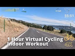 1 Hour Virtual Cycling Video Highcliff Rd Loop | Indoor Cycling Videos | Bike Ride Workout Scenery