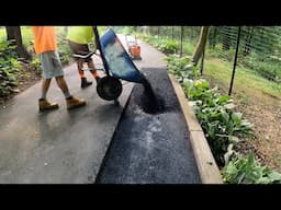 Repairing a sinking driveway