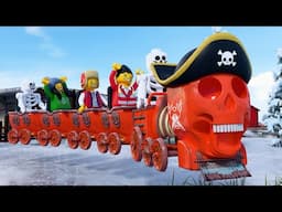 Ghost Train Riding - Halloween Cartoon Fun - Choo choo train kids videos