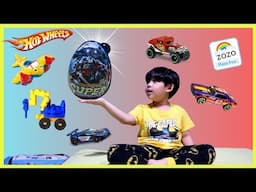 GIANT SURPRISE EGG Opening Toys Surprise Zozo Plays Fun Hot Wheels