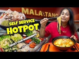 I ate SELF SERVICE HOTPOT for first time - MALATANG | Mukbang