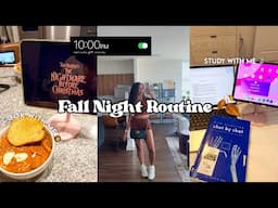 COZY FALL NIGHT ROUTINE as a college student *productive, cooking, studying*