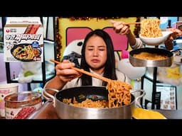 GOOD NEWS!! WHITE Black Bean Noodles?! ft. SPICIEST KIMCHI In The World l MUKBANG