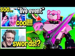 Streamers React to *LIVE EVENT* MONSTER With *NEW* Sword to DEFEAT Monster in FORTNITE!