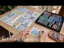 Relaxing Art Video ⎥Easy Oil Pastel Flower Painting Ideas 🌷