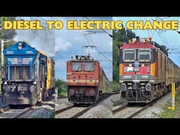 DIESEL to ELECTRIC TRACTION CHANGE | ARSIKERE BANGALORE PASS | WDP4-WDP4D-WAP4-WAP7 | IndianRailways