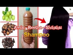 Amla - Reetha - Shikakai Herbal Shampoo with the goodness of Grapeseed and Rosemary .