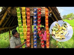 Lays Pocket Inside Omelette Making|Stuffed Lays Omelette Making at our village|Yummy and Tasty|VFS