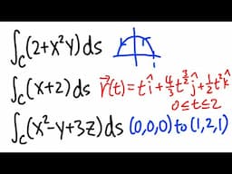 Calculus 3: How to evaluate line integrals from the definition and parametrization