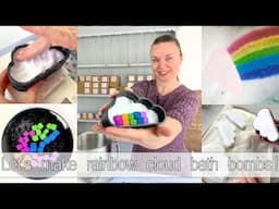 How to make floating cloud bath bombs with hidden embeds that shoot out rainbow jets of colour