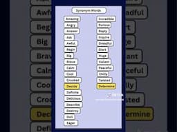 Imptove vocabulary by Synonyms #vocabulary #synonyms