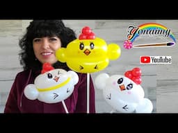 POLLITOS CHIBI 🐤 CON GLOBOS 260  🐔 CHICKEN BALLOON TUTORIAL