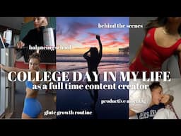 WORK DAY IN MY LIFE AT SDSU: lululemon photoshoot, glute growth routine, balancing school + more!!